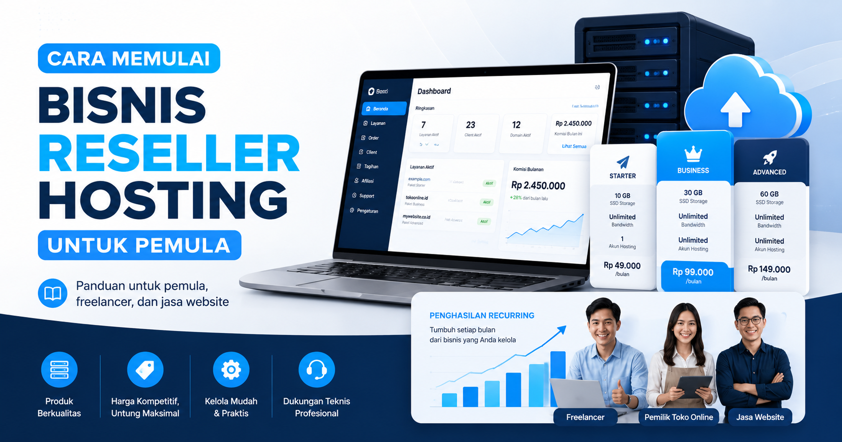 Ilustrasi reseller hosting untuk pemula dan jasa website